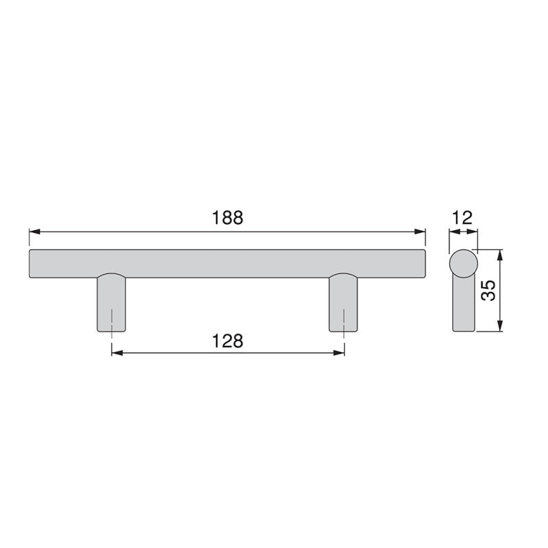 10 Poignées Pour Meuble Orlando D 12 Mm Entraxe 128 Mm Acier Nickel Sa