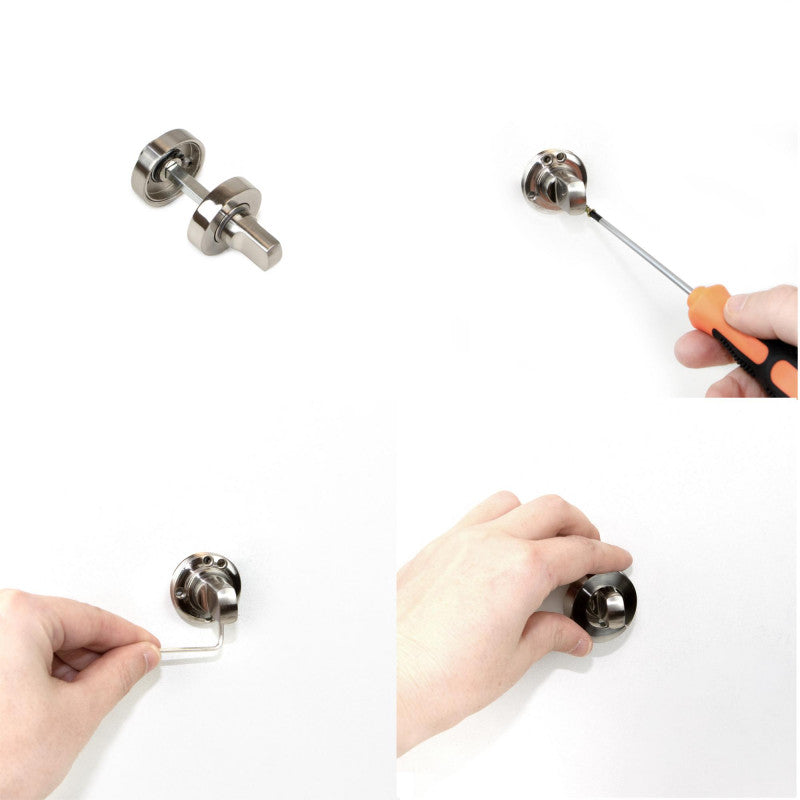 Emuca - Jeu De 5 Kits Rosace De Condamnation D35mm En Zamak Nickel Satiné Pour Porte Intérieur - 1279051