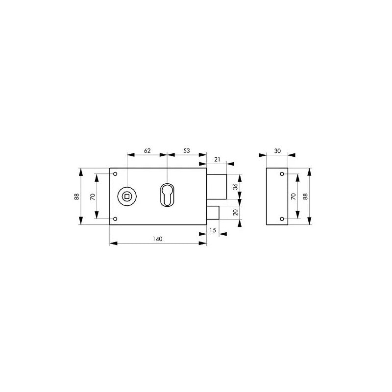 Boitier CP à Fouillot 140 X 88 Mm Gauche 508776 Thirard