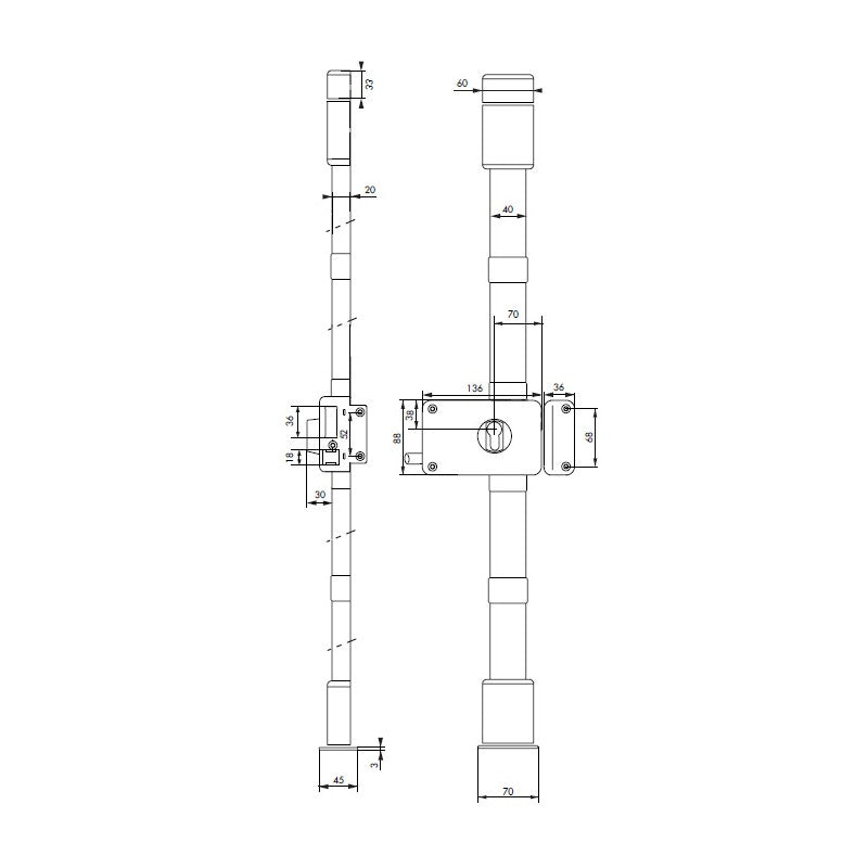 Boîtier De Serrure Marron à Fouillot 140 X 88 Mm Gauche HORGA