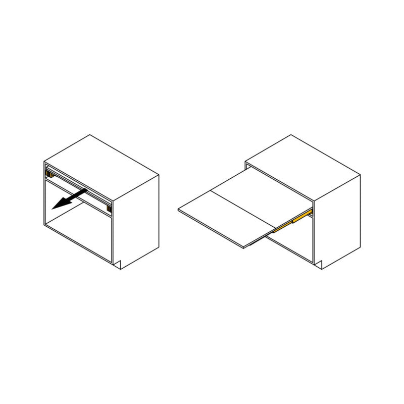 Coulisses Pour Table Escamotable Emuca Lunch Inox Brossé Alu