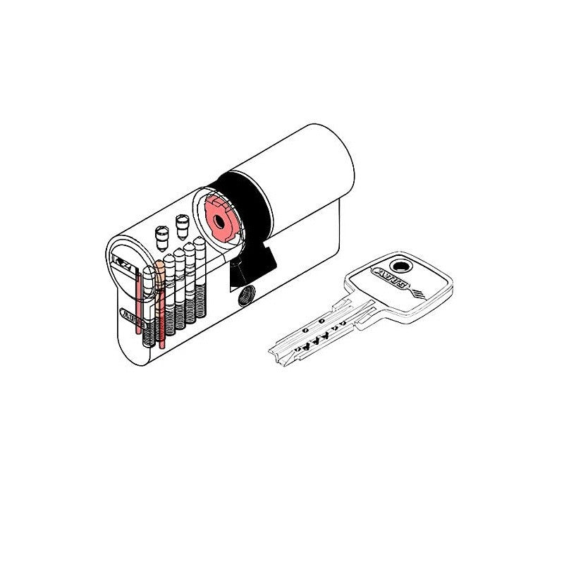 Cylindre EC-S 40x40mm Nickelé Mat Varie Abus