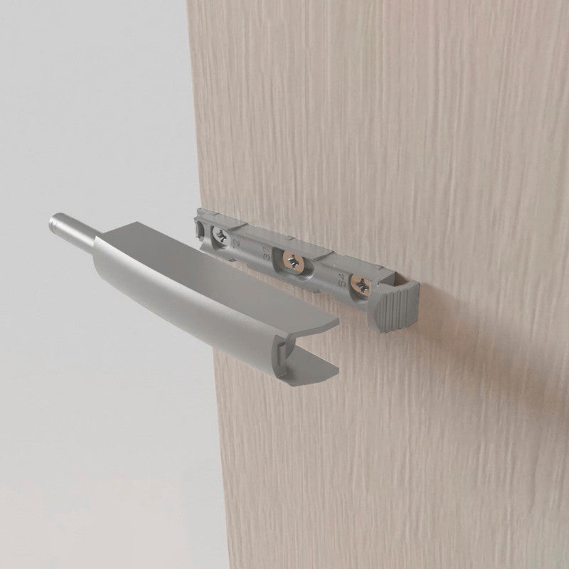  Emuca - Lot De 10 Ferme-portes Push Lite à Visser Sur L'armoire 80mm Plastique Gris - 1900421