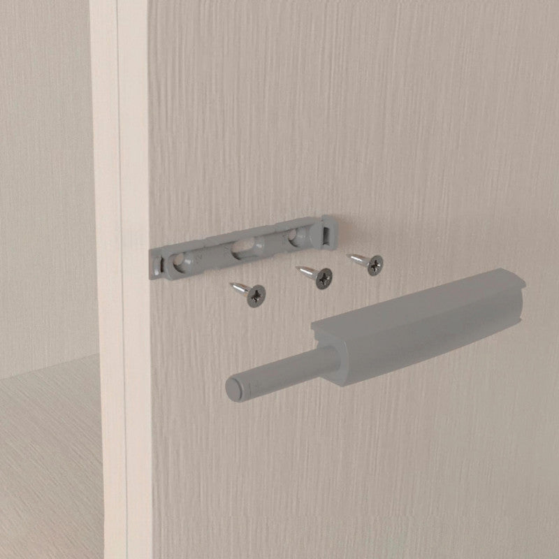  Emuca - Lot De 10 Ferme-portes Push Lite à Visser Sur L'armoire 80mm Plastique Gris - 1900421