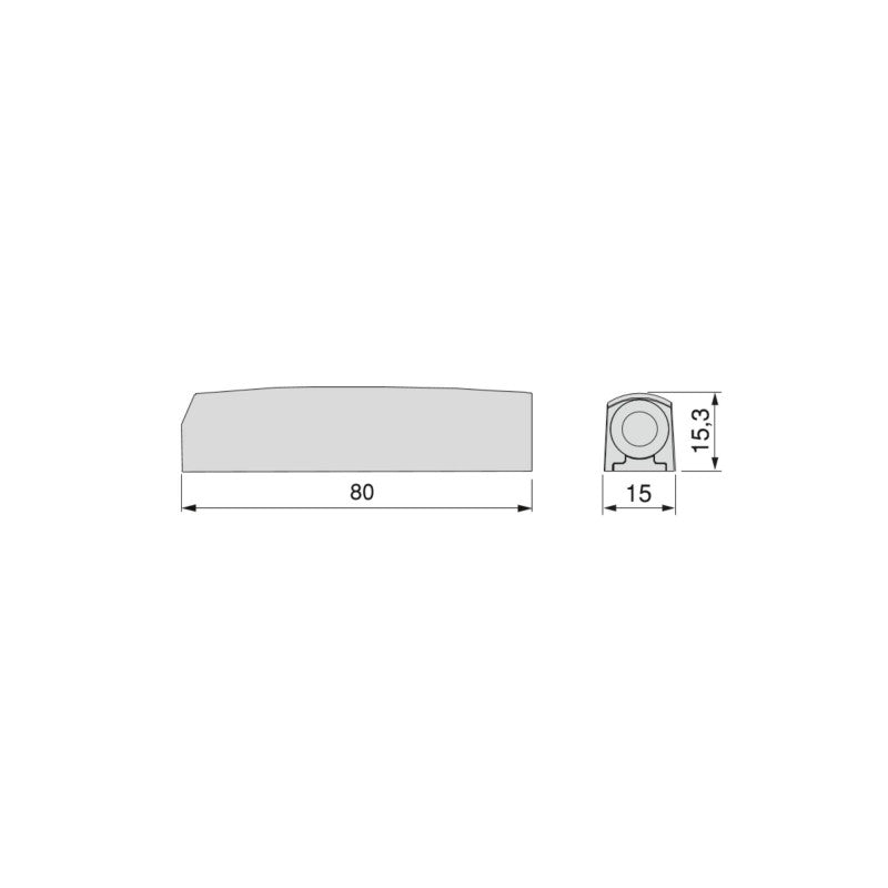  Emuca - Lot De 10 Ferme-portes Push Lite à Visser Sur L'armoire 80mm Plastique Gris - 1900421