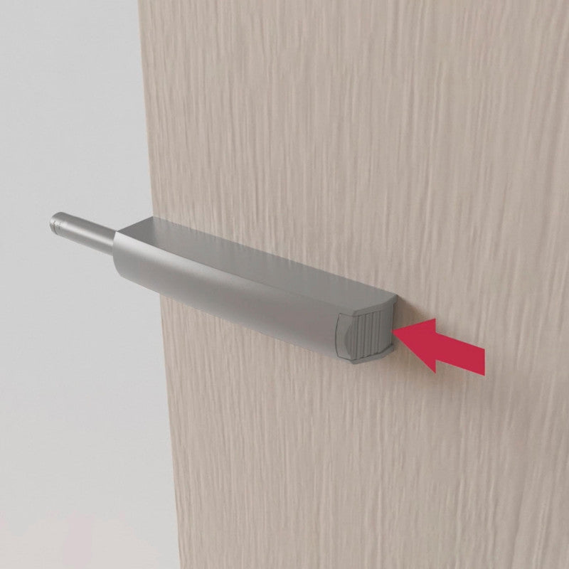  Emuca - Lot De 10 Ferme-portes Push Lite à Visser Sur L'armoire 80mm Plastique Gris - 1900421