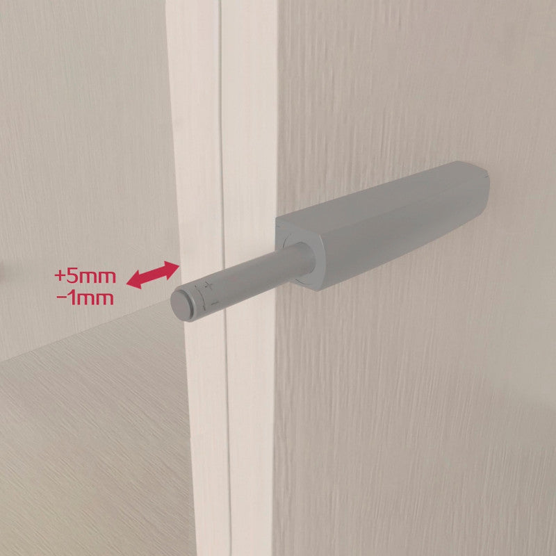  Emuca - Lot De 10 Ferme-portes Push Lite à Visser Sur L'armoire 80mm Plastique Gris - 1900421