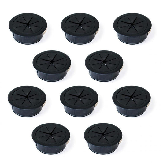  Emuca - Lot De 10 Passe-câbles Pour Table Roundot D60mm En Plastique Noir - 3920217