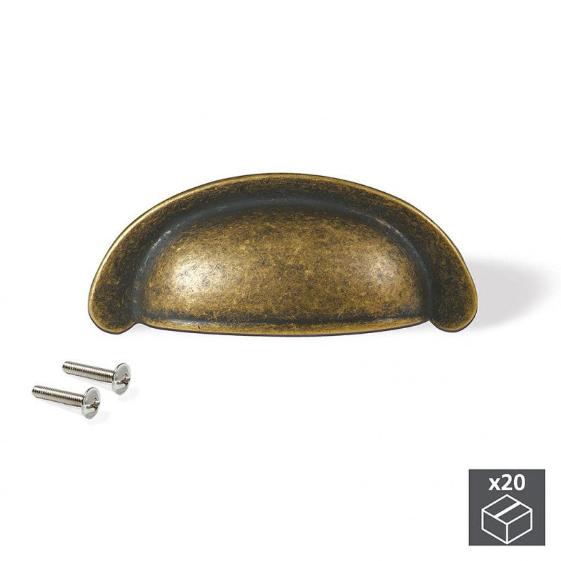  20 Poignées Pour Meuble Marrakech, Entraxe 64 Mm, Zamak, Bronze