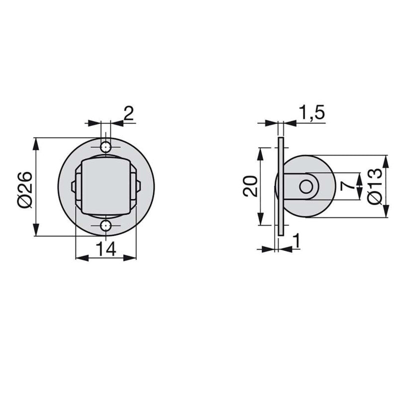  Emuca - Lot De 20 Roulettes à Galets Pour Meubles D13mm Zingué En Acier Et Plastique - 2039905