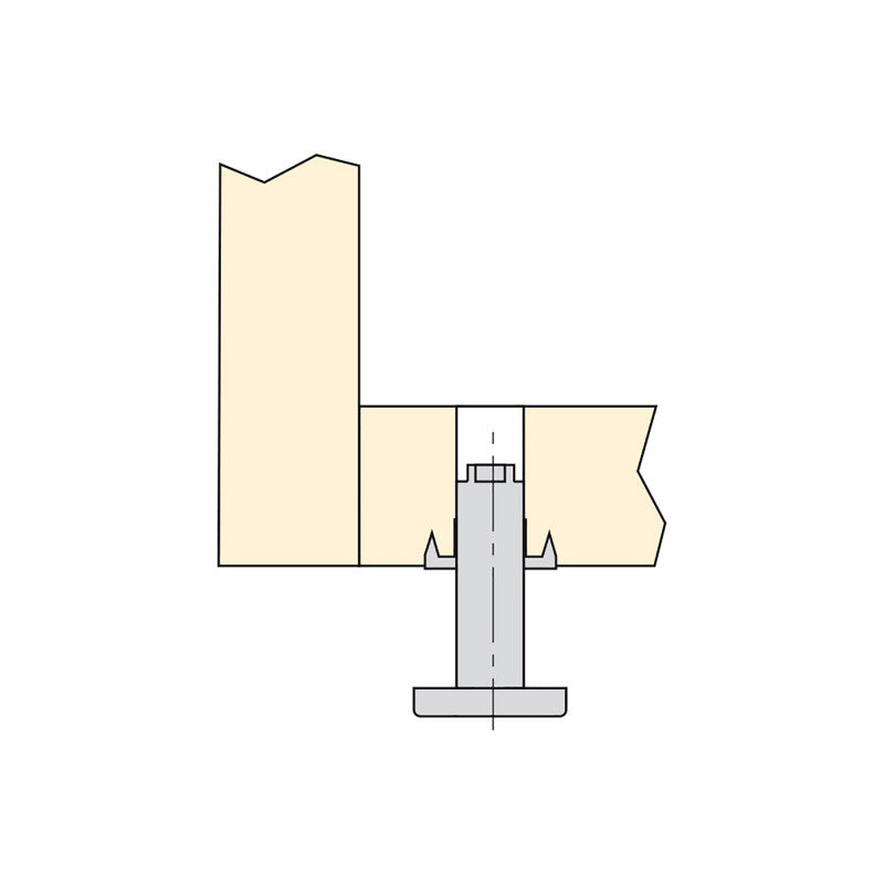 20 Vérins Pied Meuble Réglage Interieur M10 D 23mm H46mm