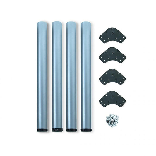  4 Pieds Pour Table D 60 Mm Réglable 830 850 Mm Acier Gris Métallisé