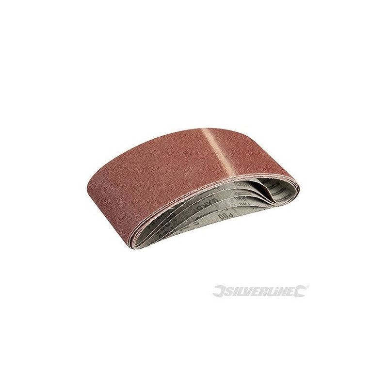Silverline 5 Bandes Abrasives 100 X 610 Mm Grain 80