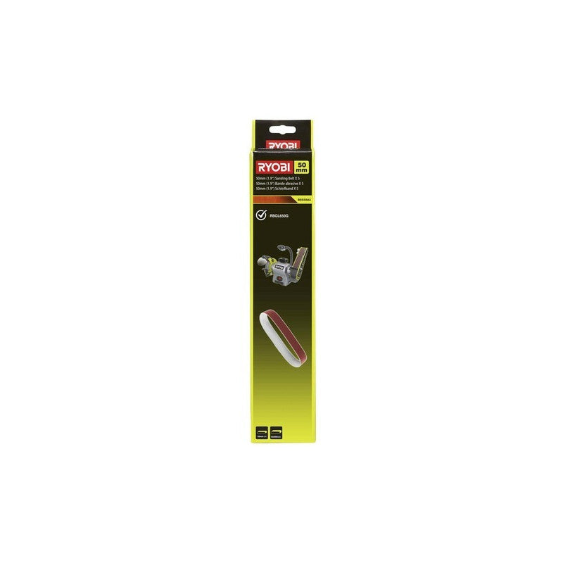 Ryobi 5 Bandes Abrasives 50 X 686 Mm Pour Touret à Meuler Grain 80 BSS50A5