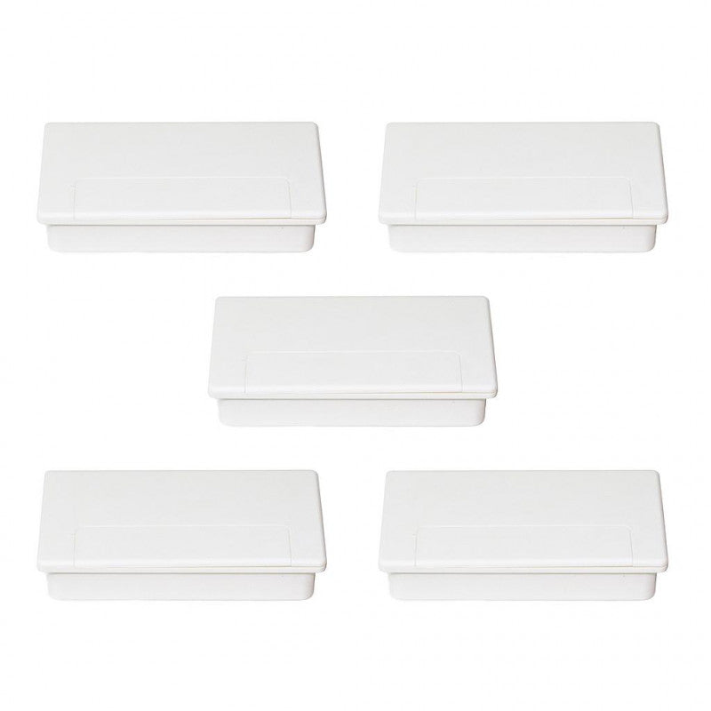  Emuca - Lot De 5 Passe-câbles Pour Table Plasquare 1 Plastique Blanc - 3920015