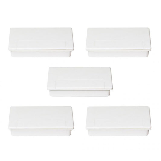  Emuca - Lot De 5 Passe-câbles Pour Table Plasquare 1 Plastique Blanc - 3920015