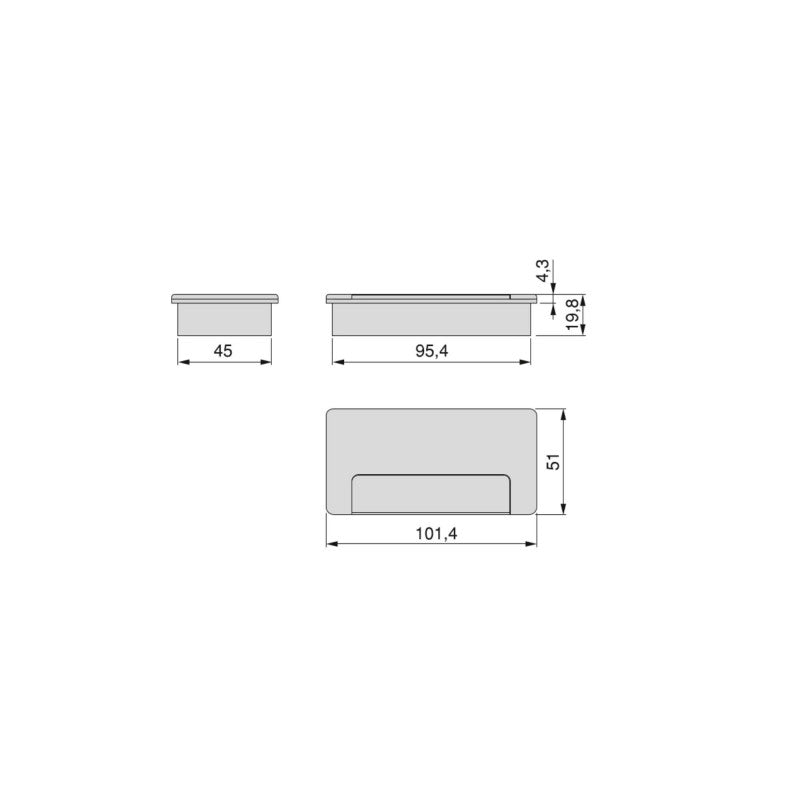  Emuca - Lot De 5 Passe-câbles Pour Table Plasquare 1 Plastique Blanc - 3920015