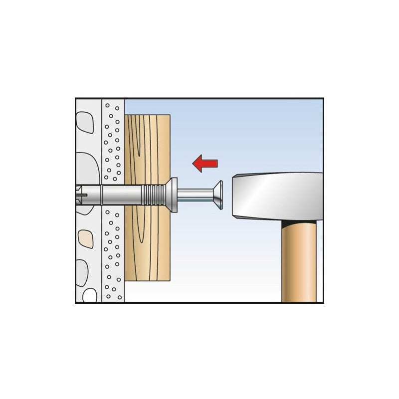 Fischer 50 Chevilles à Frapper N-Z Collerette Fraisée 100mm