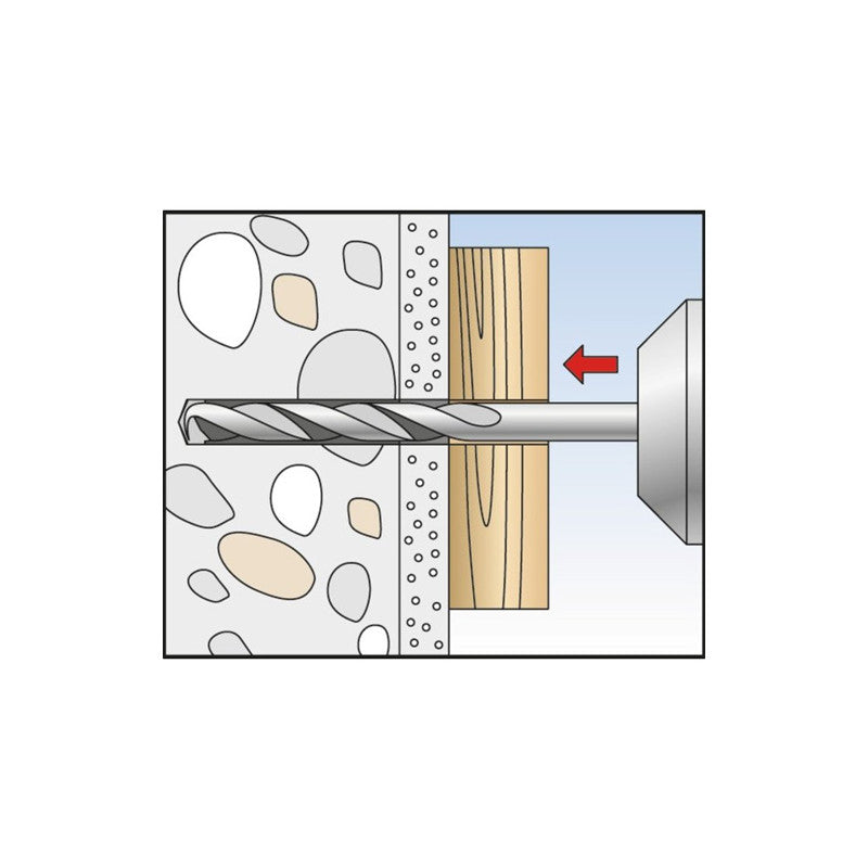 Fischer 50 Chevilles à Frapper N-Z Collerette Fraisée 100mm
