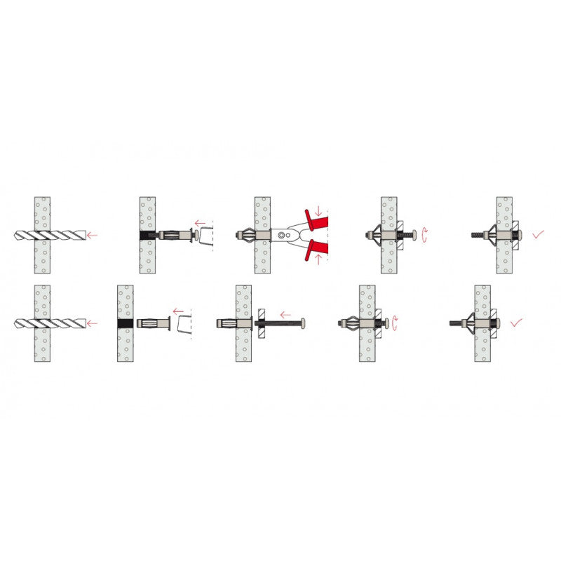 Fischer 50 Chevilles Métalliques à Expansion Sans Vis 46 Mm