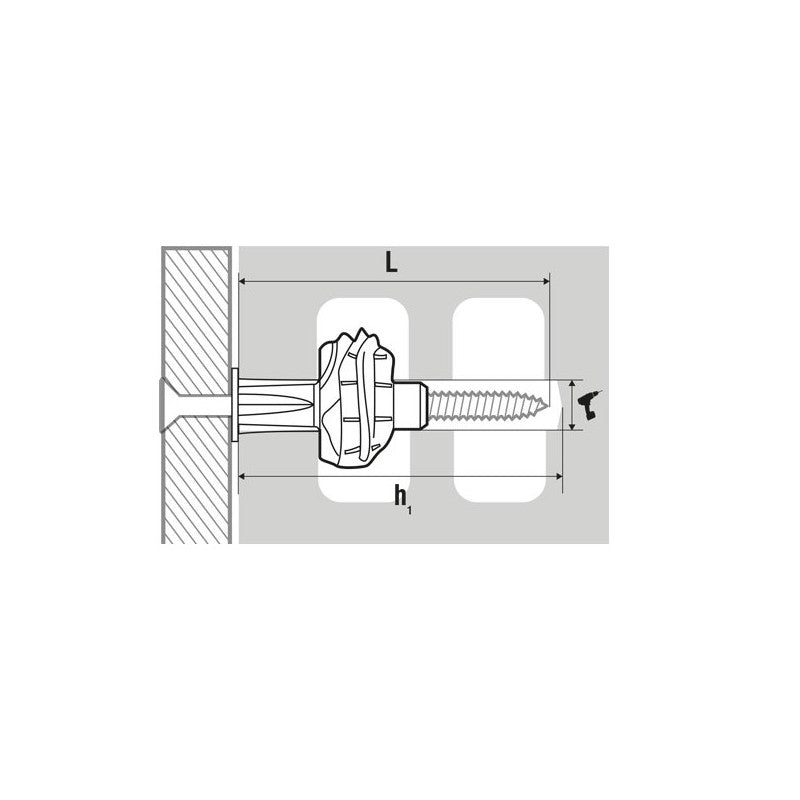  50 Chevilles Universelle UNIC1270 D12x70mm Polypropylène Scell-It