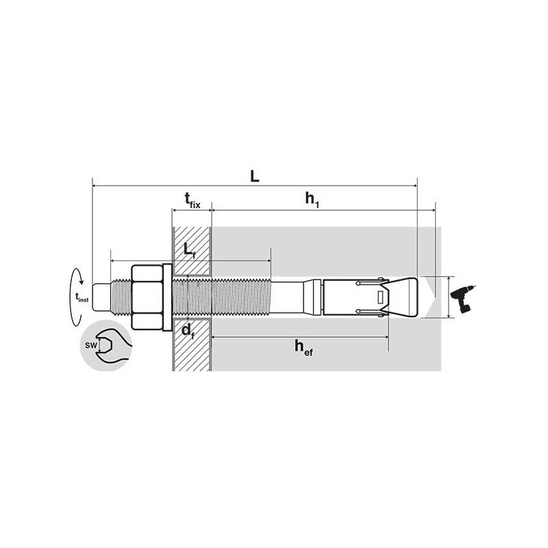  50 Goujons D'ancrage A4-BZ2-08X120 Inox A4 M8x120mm Scell-It