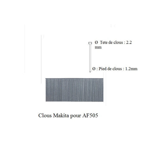  Boite De 5000 Clous Galva L 15mm Pour AF505 F-31867 Makita