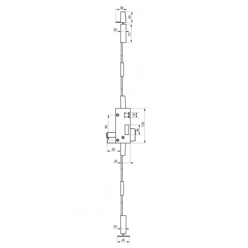  Boîtier De Serrure Targa CP Blanche à Tirage 75x130mm Gauche Thirard