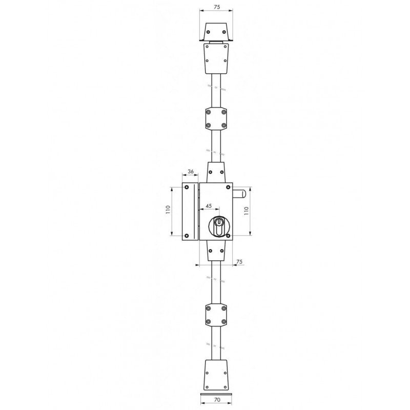  Boîtier De Serrure Targa CP Blanche à Tirage 75x130mm Gauche Thirard