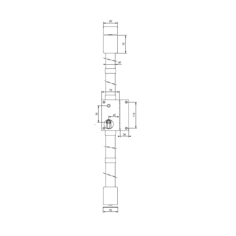  Boîtier De Serrure TARGA CP Or à Fouillot 75 X 130 Mm Gauche