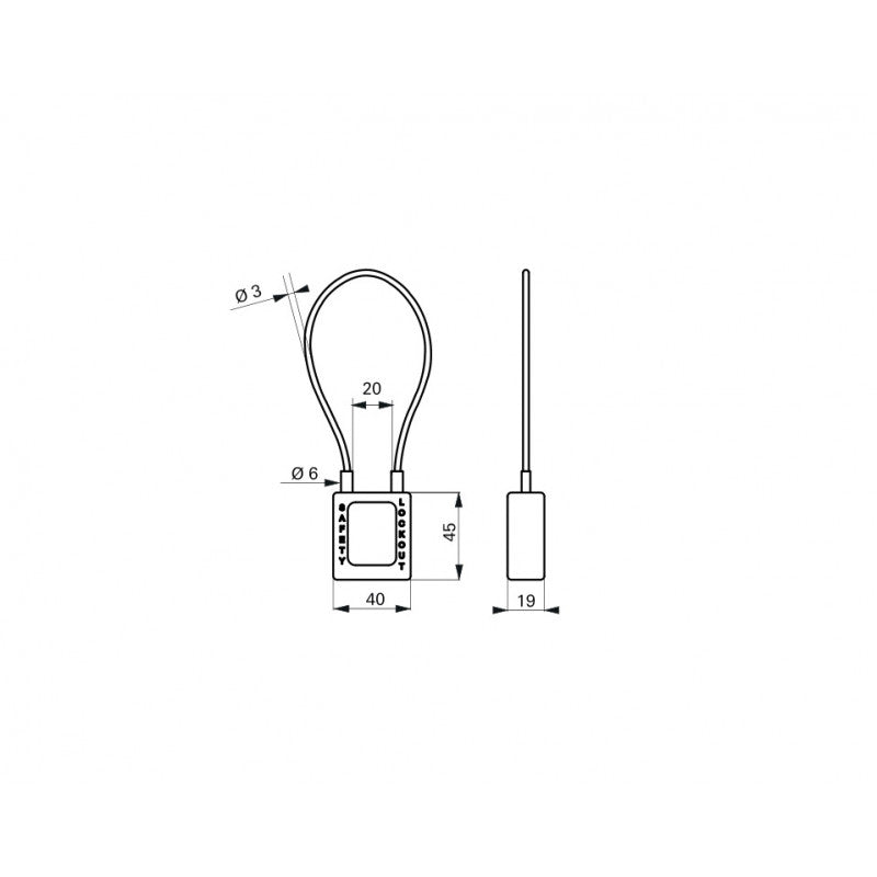  Cadenas De Consignation 40 Mm Câble Acier Diam 3 X 150 Mm 1 Clé 91305