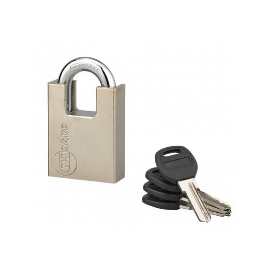  Cadenas QUADRA Anse Protégée 50 Mm 4 Clés Réversibles Nickel Satin 955