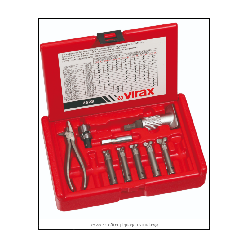  Coffret Piquage Extrudax Sans Perceuse Diam 3/8, 1/2, 5/8, 3/4, 7/8"
