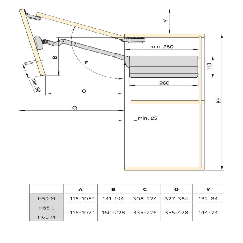  Compas Emuca Agile Flap Pour Portes Relevables Doubles 7,8-13kg