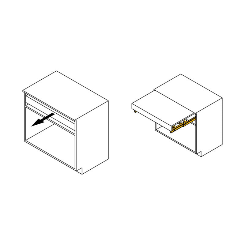  Coulisses Oplà Top 450-900mm Charge 40kg Inox Brossé 2045469 Emuca