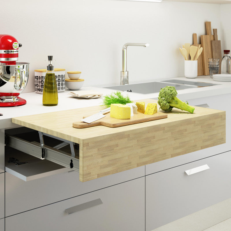  Coulisses Oplà Top 450-900mm Charge 40kg Inox Brossé 2045469 Emuca