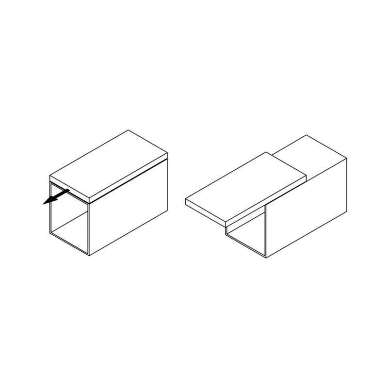  Coulisses Pour Table Coulissante Emuca Twice Top Anodisé Mat Alu