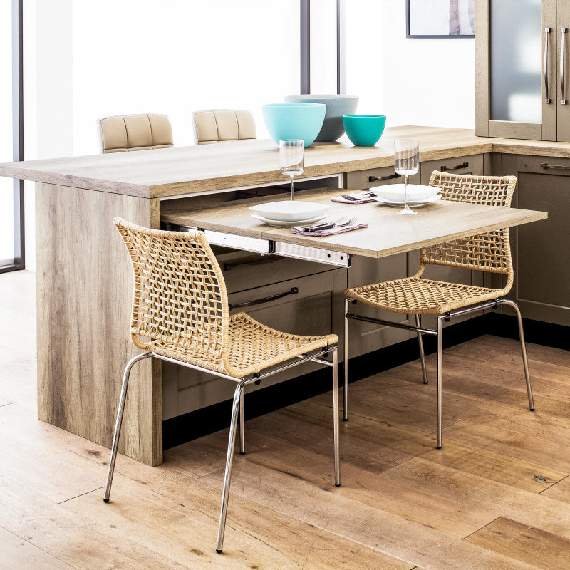  Coulisses Pour Table Escamotable Emuca Lunch Inox Brossé Alu