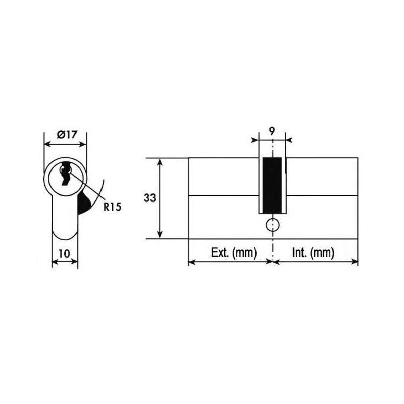 Tesa Cylindre 2 Entrées TE5 Nickelé Varié 50x40 Mm