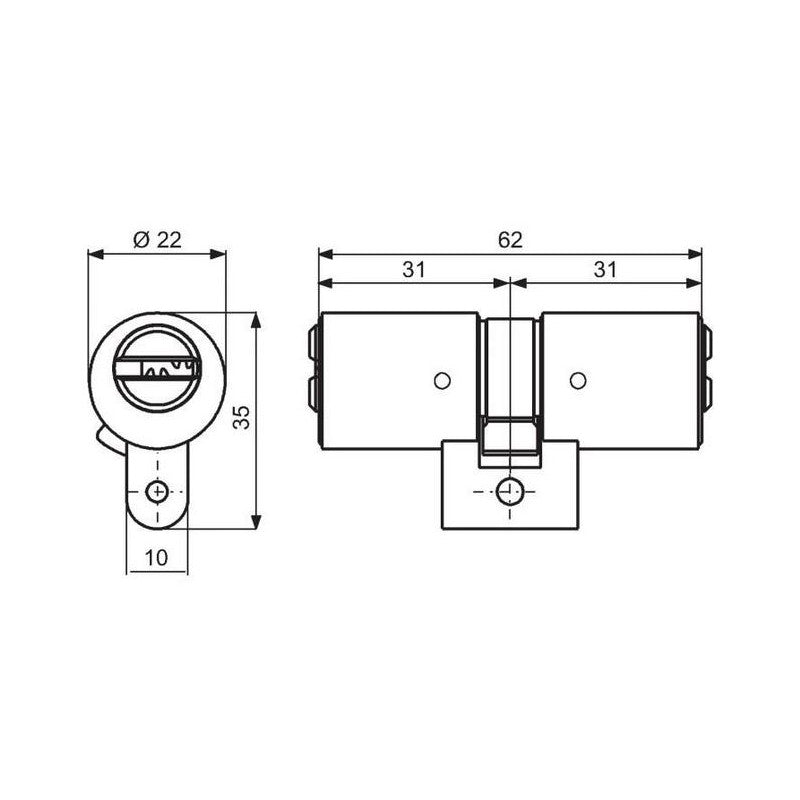  Cylindre 262S+ Rond Suisse Varié Diam 22 Mm 31x31 Mm