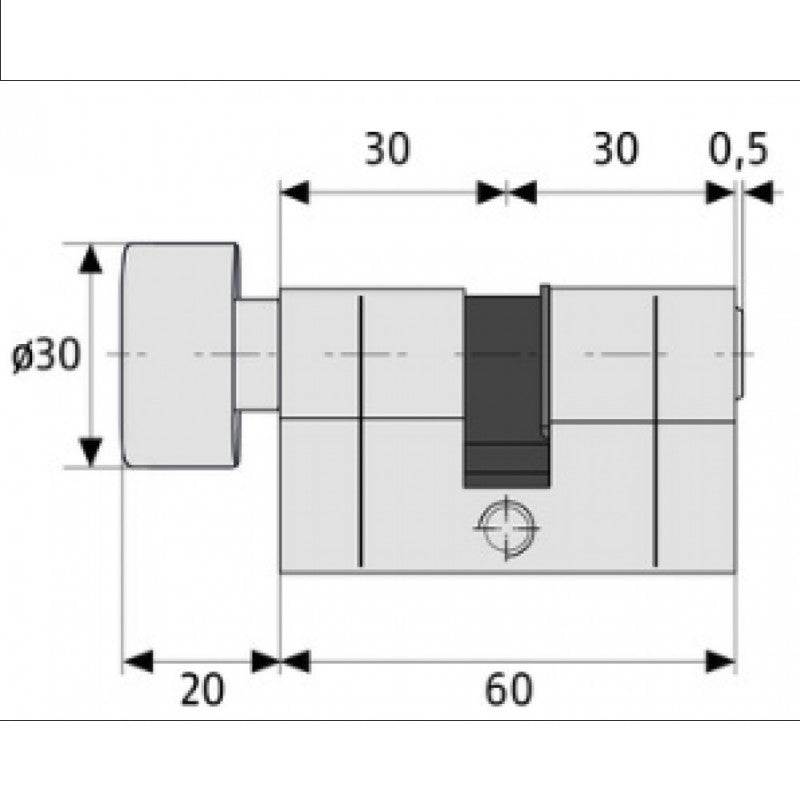 Abus Cylindre à Bouton Anti-casse Varié D6 50x45 Mm