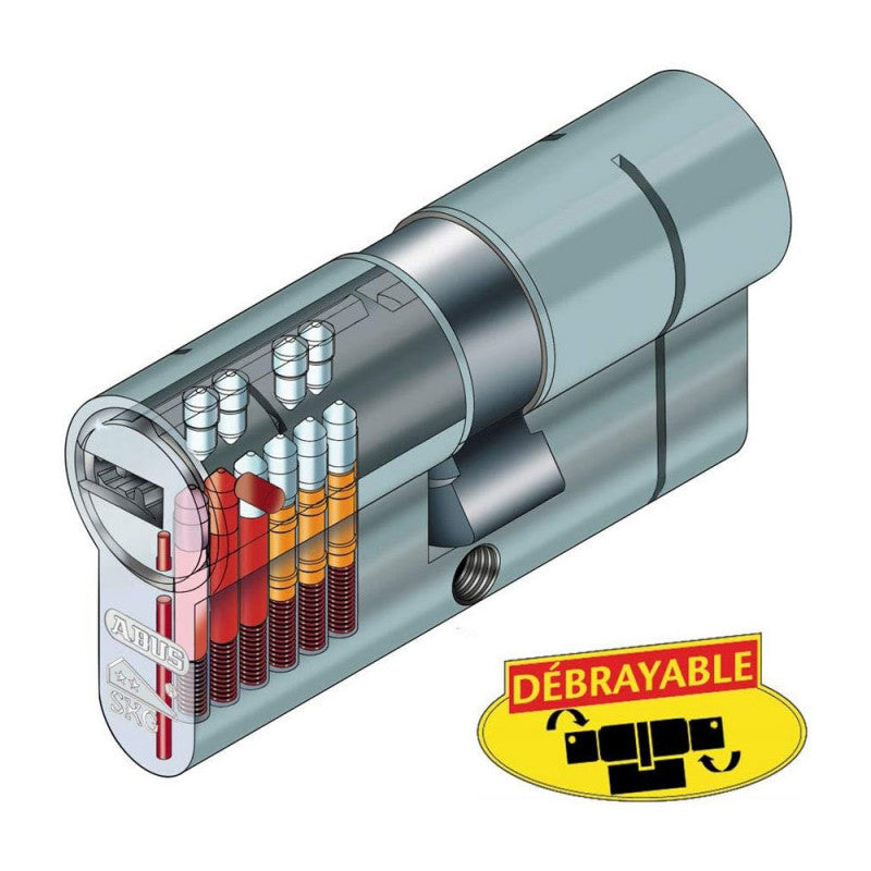  Cylindre Abus D10PSNP Double Entrée 35x60mm 5 Clés Débrayable Varié