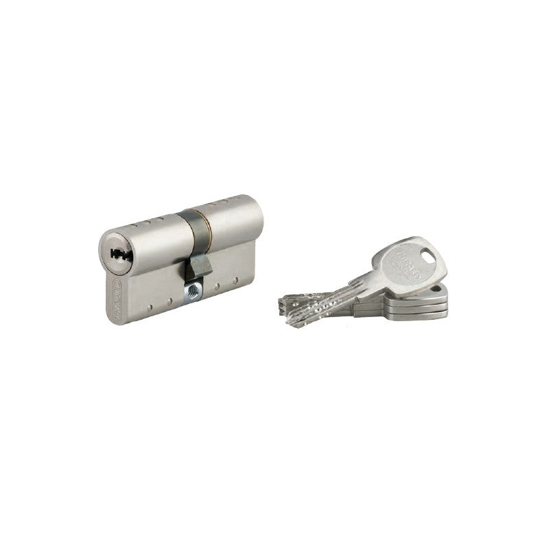  Cylindre Profilé 33 X 33 Mm Nickel Velours Avec 4 Clés Atlantic M