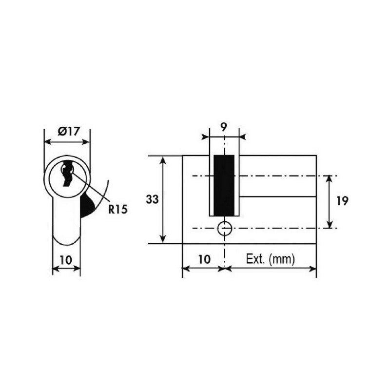  Demi-cylindre V5 à Panneton Réglable Laiton 30x10 Mm