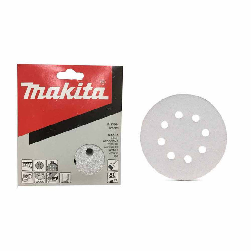  Disque Abrasif Spécial Peinture 125mm 8 Trous D'aspiration Gr80 Makita