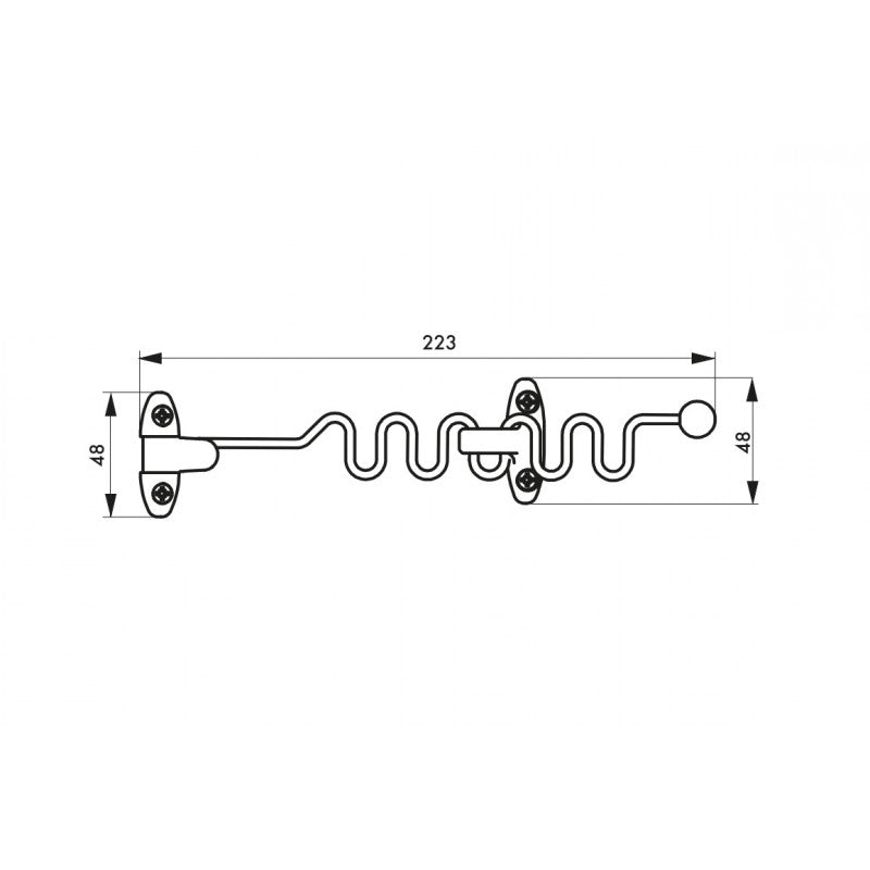  Entrebailleur De Fenêtre à 1 Ou 2 Vantaux 223 X 48 Mm Doré 900407