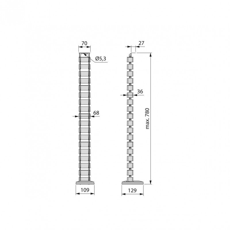  Gaine Passe-câbles 6210025 Pipe 4 Peint En Aluminium Plastique