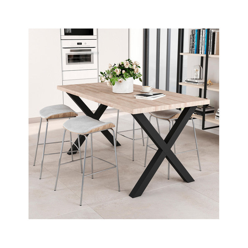  Jeux De 2 Pieds Emuca Cross Pour Table 695mm Acier Peint En Noir