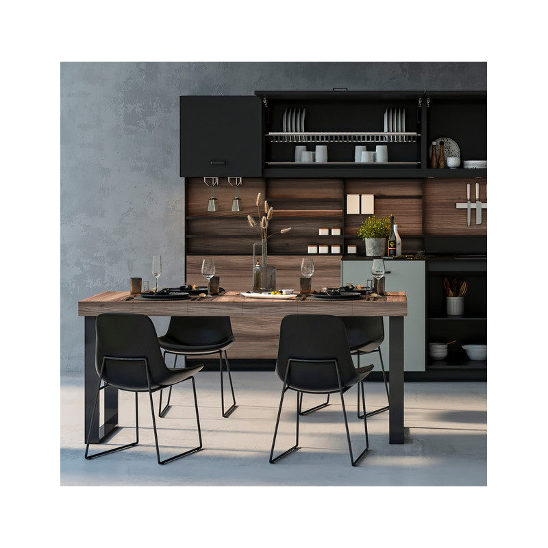  Jeu De 2 Pieds Rectangulaires Emuca Square Pour Table 60cm Acier Noir