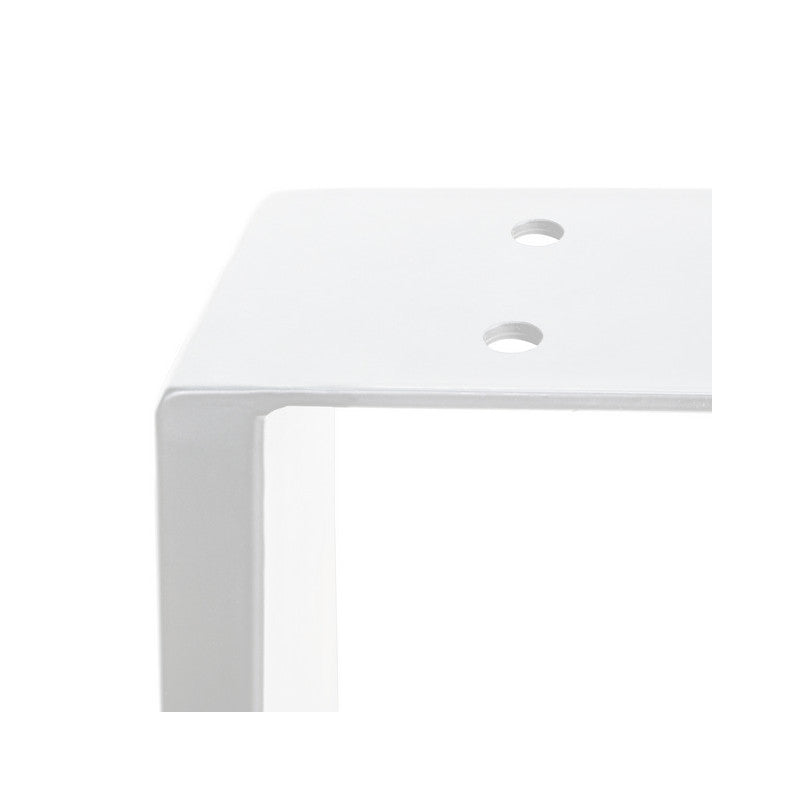  Jeu De 2 Pieds Rectangulaires Emuca Square Pour Table 60cm Acier Blanc